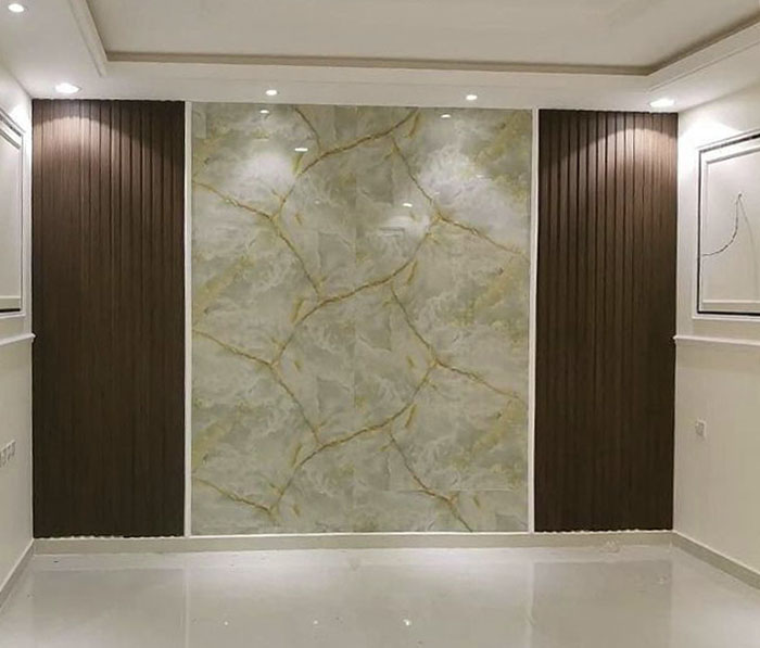 Trang trí tường bằng tấm giả đá